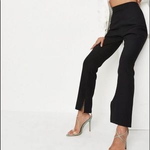 Missguided Black Split Hem Pants. Size 8